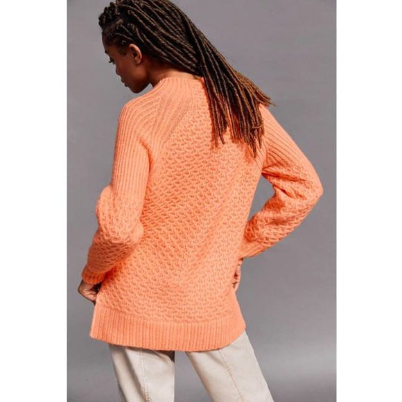 ANTHROPOLOGIE Coral Bia Mock Neck Pullover Wool Blend Tunic Sweater NWT Size S - Picture 5 of 8